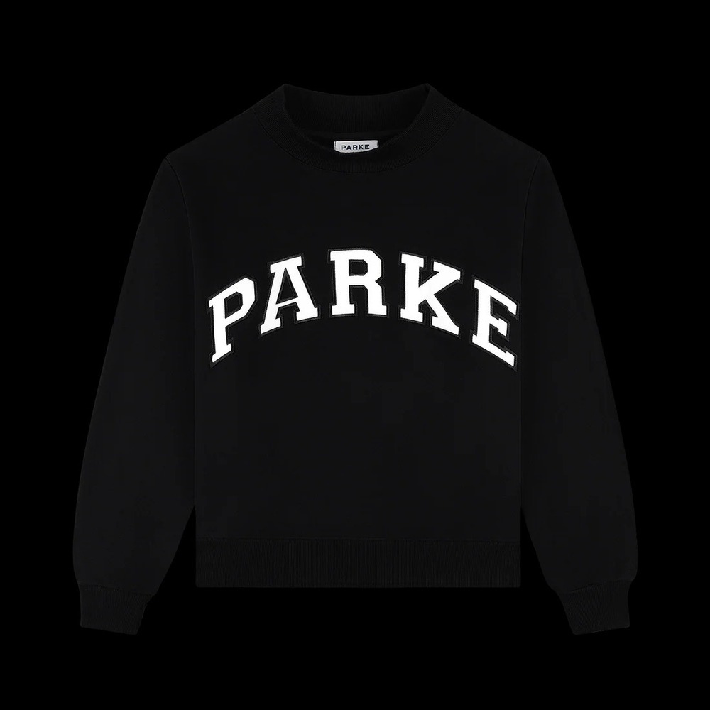 PARKE-Fleece-Varsity Mockneck-Black + White L/XL